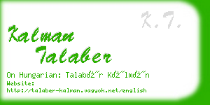 kalman talaber business card